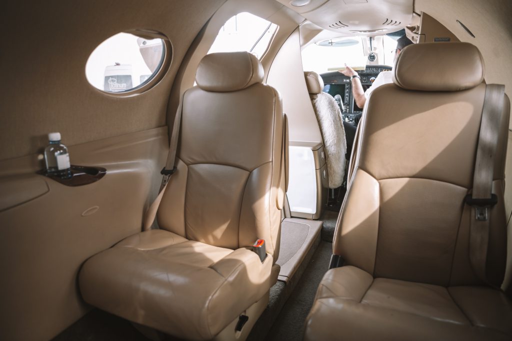 Private jet interior