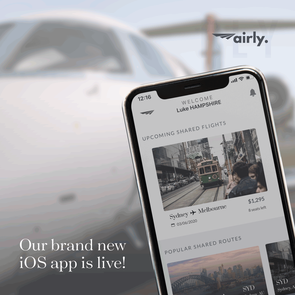Airly private jet app